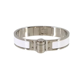 Hermes Hermès Charniere PM Bracelet in Silver and White