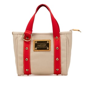 Louis Vuitton Antigua Cabas PM Handbag M40038 Beige and Red Canvas Women's LOUIS VUITTON