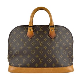 Louis Vuitton Monogram Alma Handbag in Canvas, Brown and Gold, Women's, M51130 z7473