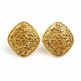CHANEL Coco Mark Metal Gold Earrings for Women e61065a