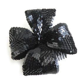 CHANEL Hair Accessory Kanzashi (Semi-perfect Hairpin) in Black, Women's, Sequins, e61042a