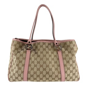 Gucci GG Canvas Shoulder Bag in Pink and Brown, Women's, 232957 z7468