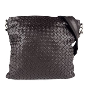 Bottega Veneta Men's Intrecciato Leather Shoulder Bag in Dark Brown (Z7523)