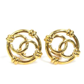 CHANEL Coco Mark Metal Gold Earrings for Women e61045i