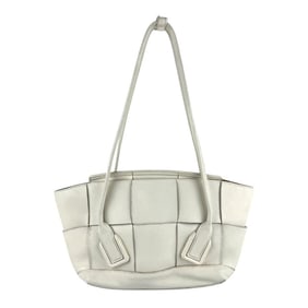 Bottega Veneta Small Arco Leather Shoulder Bag in Off-White, Women's, Z7507