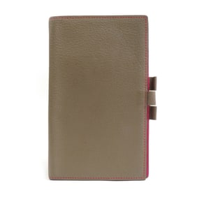 Hermes Hermès Leather Notebook Cover in Greige and Magenta for Men Women (e61061a)