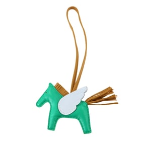 Hermes Hermès Rodeo Pegasus PM Bag Charm, Aneu Milo Mint, Sesame Blue Brume, Z Stamp,