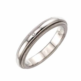 Tiffany & Co. Milgrain Band, Size 7.5, Diamond Ring, 3mm Wide, Platinum, Together, Ring