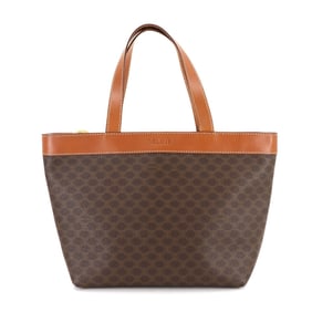 Celine Macadam Handbag in Brown PVC Leather with Gold Hardware