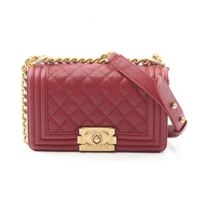 CHANEL Boy Chanel Small Shoulder Bag in Calfskin Leather, Red