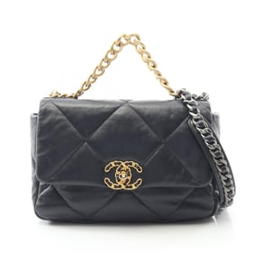 CHANEL 19 Disneuf Matelasse Shoulder Bag in Lambskin, Navy Blue, AS1160