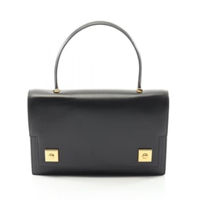 Hermes Hermès Piano Handbag, Calfskin Box Calf Leather, Women's, Black