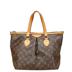 Louis Vuitton Monogram Palermo PM Handbag Tote Bag M40145 Brown Leather Women's LOUIS VUITTON
