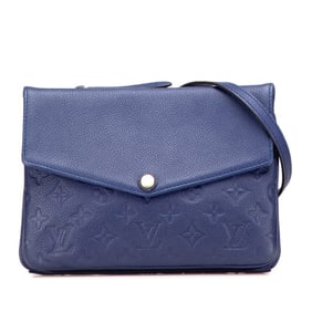 Louis Vuitton Monogram Empreinte Twice Shoulder Bag M50262 Blue Leather Women's LOUIS VUITTON