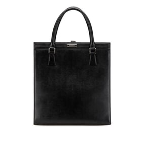 Burberry Nova Check Handbag Tote Bag Black Leather Women's BURBERRY