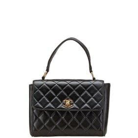 CHANEL Matelasse Coco Mark Handbag in Black Lambskin for Women