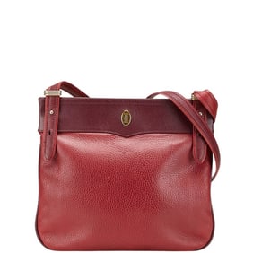 Cartier Must Line Crossbody Shoulder Bag Red Leather Women's CARTIER