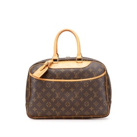 Louis Vuitton Monogram Deauville Handbag M47270 Brown Leather Women's LOUIS VUITTON
