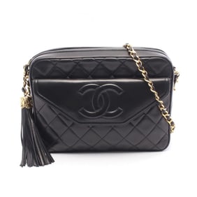 CHANEL Matelasse Shoulder Bag, Lambskin Leather, Women's, Black