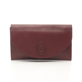 Cartier Must Line Second Bag/Clutch Bag, Leather, Women's, Bordeaux