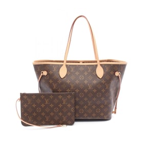 Louis Vuitton Neverfull MM Tote Bag, Coated Canvas and Leather, Monogram, Women's, Brown, M46975