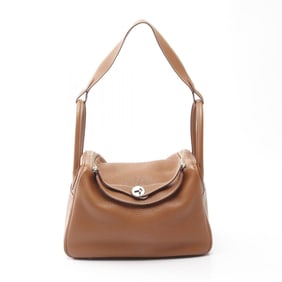 Hermes Hermès Lindy 30 Shoulder Bag in Taurillon Clemence Leather, Brown, for Women