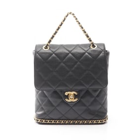 CHANEL Matelasse Camellia Backpack Bag in Calfskin Leather, Black, Women's, AS4490