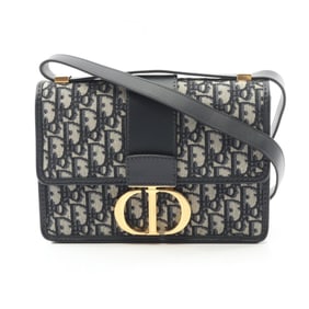 Christian Dior Dior 30 MONTAIGNE Oblique Jacquard Shoulder Bag, Canvas and Leather, Women's, Navy
