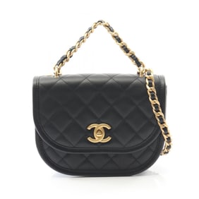 CHANEL Matelasse Shoulder Bag, Leather, Women's, Black, AS4850