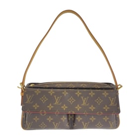 LOUIS VUITTON Monogram Viva Cite MM Brown Leather Shoulder Bag with Gold Hardware, M51164, Women's