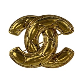 CHANEL Coco Mark Gold Plated Brooch for Women