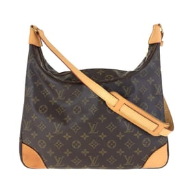 LOUIS VUITTON Monogram Boulogne 35 Brown Leather Shoulder Bag with Gold Hardware, M51260, Women's,