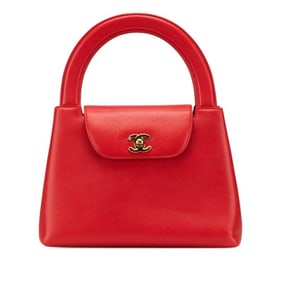CHANEL Coco Mark Handbag Red Caviar Skin Women's