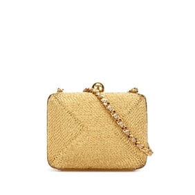 Chanel Coco Mark Chain One-Shoulder Bag in Gold Glitter Canvas and Leather for Women
