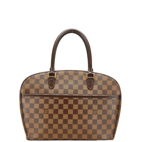 Louis Vuitton Damier Saria Horizontal Handbag N51282 Brown Leather Women's LOUIS VUITTON