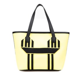 Hermes Pur Sangle Handbag Tote Bag Yellow Black Canvas Taurillon Clemence Women's HERMES