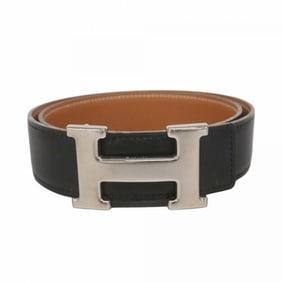 Hermes Hermès H-Belt, Calfskin, Couchvel, Black and Gold, A Stamp, Women's, P1673382
