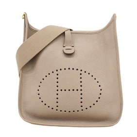 Hermes Hermès Evelyn 3PM Shoulder Bag, Taurillon Nobillo, Gris Asphalt, C Stamp, Women's