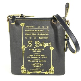 BVLGARI Collezione S.Bulgari Logo Pochette Shoulder Bag in PVC/Leather, Unisex, Gray