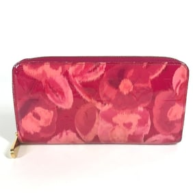 LOUIS VUITTON M90019 Ikat Flower Zippy Wallet, Round Zipper Long Patent Leather, Women's, Rose