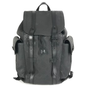 LOUIS VUITTON M55699 Taurillon Monogram Christopher MM Backpack in Leather, Unisex, Noir Black