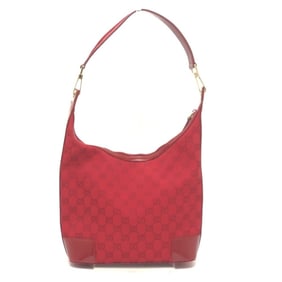 GUCCI 002058 GG Canvas Handbag, One-Shoulder Bag, Shoulder Canvas, Women's, Red