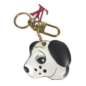 LOUIS VUITTON M01967 Dalmatian Dog Keychain - Animogram Bag Charm, Leather, Unisex, White