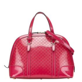 Gucci Micro GG Handbag/Shoulder Bag 2WAY 309617 Pink Patent Leather Women's GUCCI