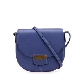 Celine Trotter Crossbody Shoulder Bag in Blue Leather for Women
