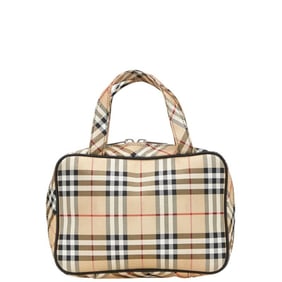 Burberry Nova Check Mini Handbag in Beige and Multicolor Canvas, Women's, BURBERRY