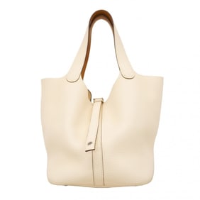 Hermes Hermès Picotin Lock Eclat MM Handbag in Taurillon Clemence Nata Sesame with Z Stamp for