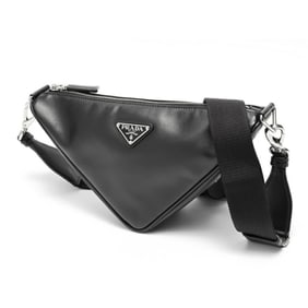 Prada Triangle Shoulder Bag 2VH155 Leather Black S-159202