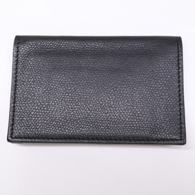 Valextra SGN20024028L99CC99-NN Embossed Leather Business Card Holder, Black, Men's