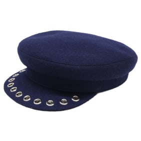 HERMES Vauban Sailor Newsboy Hat, Size 58, Navy, Women's